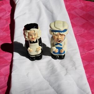 Plastic Chef and Maid Salt and Pepper Shakers